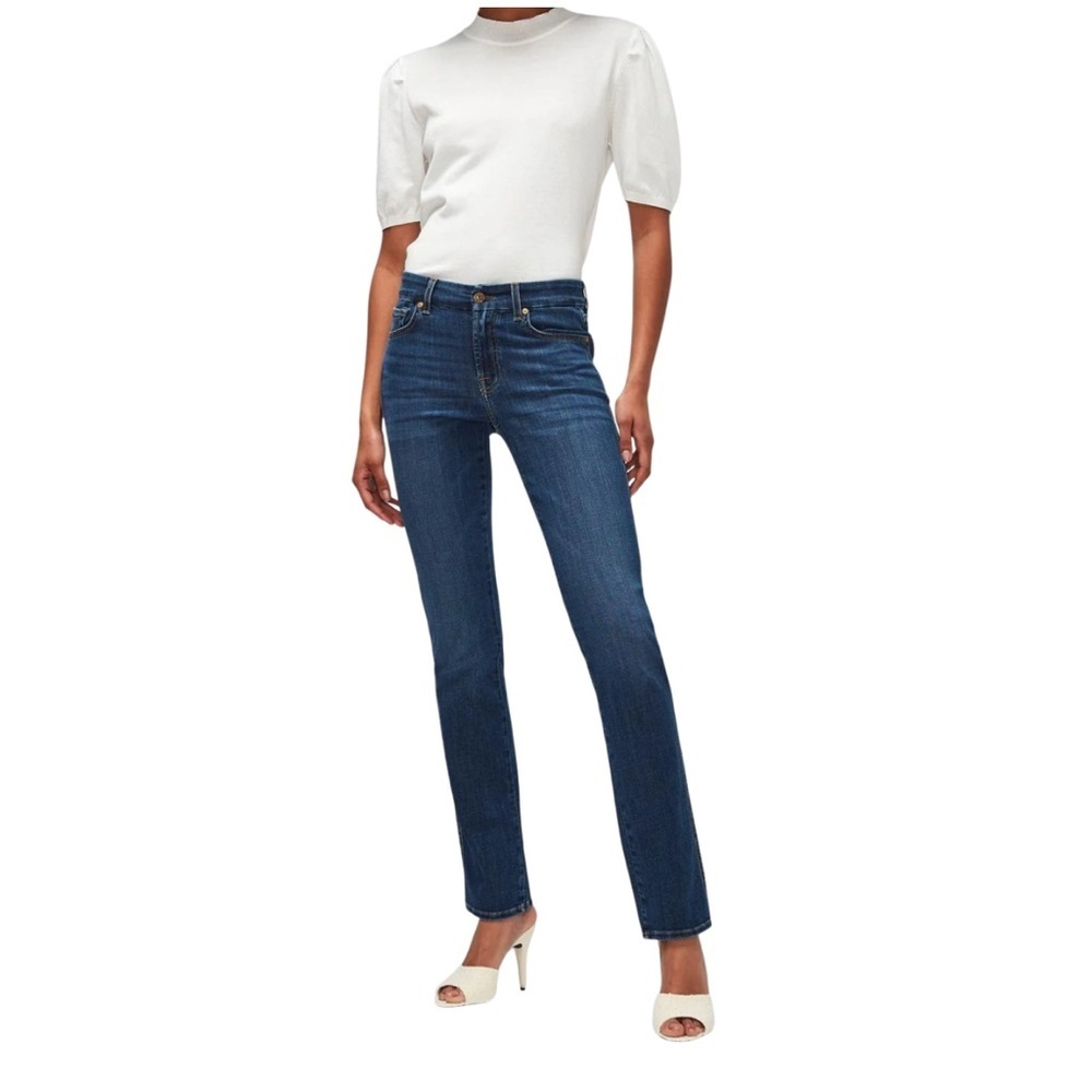 𝅺7 For All Mankind slim straight‎ dark wash jeans